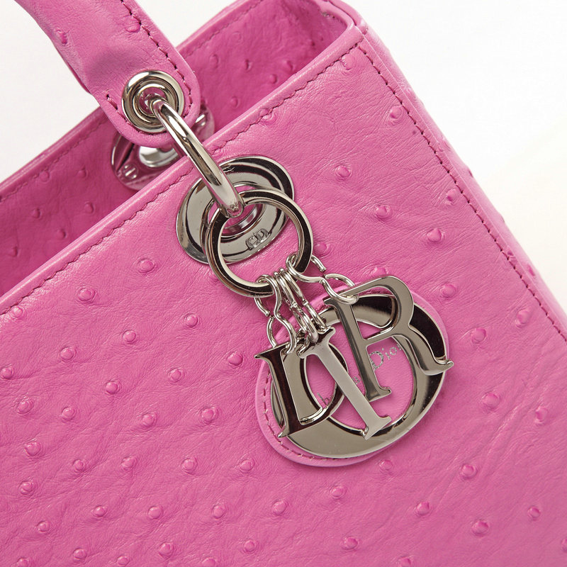 jumbo lady dior ostrich leather D053 pink